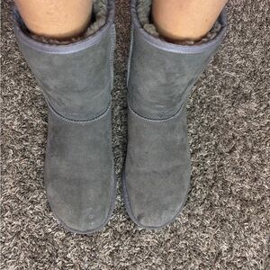UGG Gray Winter Boots Suede Preowned